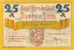 Nordenham , Notgeld 25 Pfennig -16 mm- Nr.1 in kfr. M-G 982.1.a , Niedersachsen o.D. Seriennotgeld