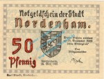Nordenham , Notgeld 50 Pfennig -16 mm- Nr.2 in kfr. M-G 982.2.a , Niedersachsen 1921 Seriennotgeld