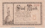 Notgeld Detmold Lippe , 5 Mark Schein in kfr. Geiger 324.02 von 1918 , Westfalen Grossnotgeld