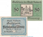 Notgeld Stadt Rodach , Set mit 2 Scheinen in kfr. Tieste 6090.05.05-6 von 1920 , Sachsen Verkehrsausgabe