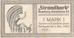 Notgeld Strandkorb Steindamm 83 Hamburg 556.2 , 1 Mark Schein in kfr. o.D. Hamburg Seriennotgeld