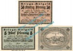 Ostheim , Notgeld Set mit 3 Scheinen Lichtenburg in kfr. Tieste 5462.05.40-42 , Thüringen 1918 Verkehrsausgabe