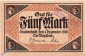 Banknote Halberstadt , 5 Mark Schein in in kfr. E , Geiger 209.01 , 01.12.1918 , Sachsen Großnotgeld