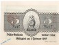 Banknote Peine , 5 Mark Schein in kfr. Geiger 410.07.b , 15.11.1918 , Niedersachsen Großnotgeld