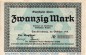 Banknote Quedlinburg , 20 Mark Schein in kfr. Geiger 430.03.a , Oktober 1918 , Provinz Sachsen Großnotgeld