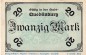 Banknote Quedlinburg , 20 Mark Schein in kfr. Geiger 430.03.a , Oktober 1918 , Provinz Sachsen Großnotgeld