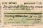 Banknote , Scheck , Borna , 50 Milliarden Mark in l-gbr. Müller 536.h , 02.11.1923 , Sachsen Großnotgeld Inflation