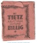 Briefmarken-Notgeld Tietz Berlin , 20 Pfennig Schein in kfr. Tieste 0460.260.03 o.D. Brandenburg Verkehrsausgabe