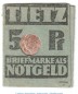 Briefmarken-Notgeld Tietz Berlin , 5 Pfennig Schein in kfr. o.D. Brandenburg Verkehrsausgabe