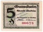 Kahla , Notgeld 5 Pfennig Schein in kfr. Tieste 3325.05.40 , Thüringen 1921 Verkehrsausgabe