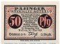 Kinderhilfs Notgeld Pasing 1050.5.a , 50 Pfennig Schein in kfr. weiß und rauh , von 1921 , Bayern Seriennotgeld