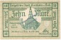 Kirchheim + Teck , Banknote 10 Mark Schein in kfr. Geiger 271.02 , Württemberg 1918 Grossnotgeld