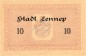 Lennep , Banknote 10 Mark Schein f-kfr. Geiger 315.06.b , Rheinland 1918 Grossnotgeld