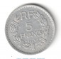 Münze Frankreich , 5 Francs von 1945 , Lavrillier aluminium , Republique Francaise