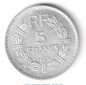 Münze Frankreich , 5 Francs von 1949 , Lavrillier aluminium , Republique Francaise