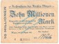 Mayen , Notgeld 10 Millionen Mark -II M- in gbr. Keller 3487.f , Rheinland 1923 Grossnotgeld Inflation