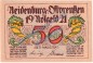 Neidenburg , Notgeld 50 Pfennig braun-schwarz in kfr. M-G 932.4 , Ostpreussen 1921 Seriennotgeld