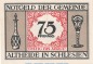 Notgeld Gemeinde Altheide 28.2 , 75 Pfennig Schein -rot- in kfr. von 1921 , Schlesien Seriennotgeld