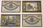 Notgeld Lütjenburg , Büttenpapier , Satz mit 4 Scheinen , Mehl Grabowski 842.2 , von 1921 , Schleswig Holstein Seriennotgeld