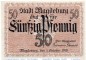 Notgeld Magdeburg , 50 Pfennig Schein in kfr. Tieste 4330.40.05 , von 1918 , Provinz Sachsen Verkehrsausgabe