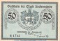 Notgeld Stadt Ueckermünde 1350.1 , 50 Pfennig Schein Nr.2 in kfr. von 1921 , Mecklenburg Vorpommern Seriennotgeld