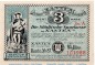 Notgeld Stadt Xanten 1465.1.a , 3 Mark Schein Nr 4 in kfr. von 1921 , Westfalen Seriennotgeld