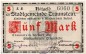 Notgeld Traunstein , 5 Mark Schein in kfr. Geiger 520.04.a , 20.04.1919 , Bayern Großnotgeld