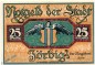 Notgeld Zörbig , 25 Pfennig Schein IV mit Signatur in kfr. Mehl Grabowski 1475.3.d , von 1921 , Sachsen Anhalt Seriennotgeld