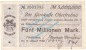 Oberfrohna , Notgeld 5 Millionen Mark Schein in gbr. Keller 4014.II.h , Sachsen 1923 Grossnotgeld Inflation