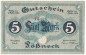 Pößneck , 5 Mark Notgeld Schein in gbr. Geiger 420.01.d , Thüringen o.D. Grossnotgeld