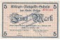 Passau , Banknote 5 Mark Schein in gbr. Geiger 409.01 , Bayern 1918 Grossnotgeld