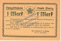 Penig , Notgeld 1 Mark Schein in kfr. Tieste 5550.05.01 , Sachsen 1922 Verkehrsausgabe