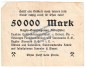 Regis Breitingen , Banknote 50.000 Mark Schein in gbr. Keller 4479.e , Sachsen 1923 Grossnotgeld - Inflation