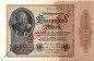 Reichsbanknote , Überdruck ORANGE 1 Milliarde Mark , DEU-126 F e , Rosenberg 110 , P 113 , vom 15.12.1922 , Weimarer Republik , Inflation