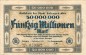 Solingen , Banknote 50 Millionen Mark Schein in gbr. Keller 4809.g , Rheinland 1923 Inflation