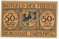 Tarnowitz , Notgeld 50 Pfennig --Serie KN-- in kfr. M-G 1312.2.b , Oberschlesien 1921 Seriennotgeld