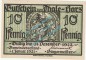 Thale , Notgeld 10 Pfennig -Brunhildensprung- in kfr. M-G 1320.1 , Sachsen Anhalt 1921 Seriennotgeld