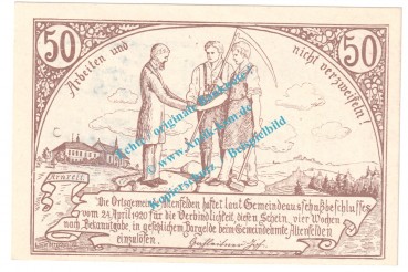 Altenfelden , Notgeld 50 Heller Schein --Kreis-- in kfr. K-K 27.I.i , Oberösterreich 1920