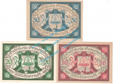 Altschwendt , Notgeld Set mit 3 Scheinen in kfr. K-K 35.II... Oberösterreich 1920