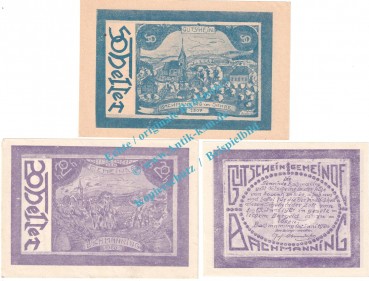 Bachmanning , Notgeld Set mit 3 Scheinen in kfr. K-K 72... , Oberösterreich 1920Bachmanning , Notgeld Set mit 3 Scheinen in kfr. K-K 72... , Oberösterreich 1920