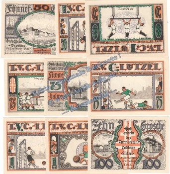 Coblenz , Notgeld T.V.C Set mit 9 Scheinen in kfr. M-G 234.1 , Rheinland o.D. Seriennotgeld