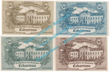 Eckartsau , Notgeld Set mit 4 Scheinen in kfr. K-K 149.I.a , Niederösterreich o.D.