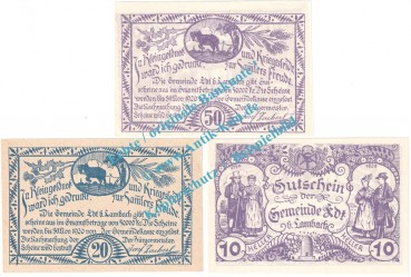 Edt b.L. Notgeld Set mit 3 Scheinen in kfr. K-K 151... Oberösterreich o.D.