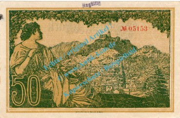 Eisenach , Notgeld 50 Mark Schein in kfr.E Geiger 121.04 , Thüringen 1918 Grossnotgeld