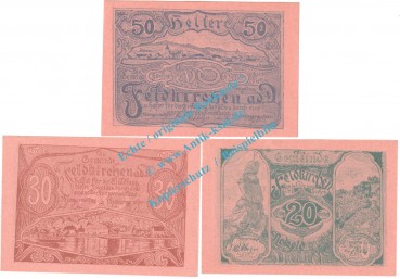 Feldkirchen a.d.D. Notgeld Set mit 3 Scheinen in kfr. K-K 197.e , Oberösterreich o.D.