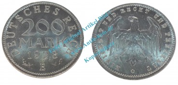 Kursmünze deutsches Reich , 200 Mark Stück vz-Stgl. von 1923 E , J.304 -0523-