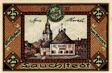 Lauchstedt , Notgeld 25 Pfennig Schein in unc-kfr. Ti.3905.05.20 , Sachsen 1921 VerkehrsausgabeLauchstedt , Notgeld 25 Pfennig Schein in unc-kfr. Ti.3905.05.20 , Sachsen 1921 Verkehrsausgabe