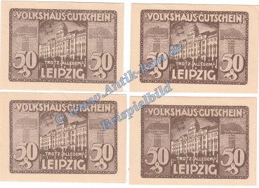 Leipzig , Notgeld Set mit 4 Scheinen -braun- in kfr. M-G 786.2 Seriennotgeld o.D. Sachsen