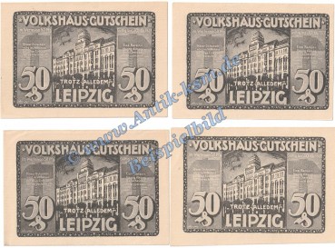 Leipzig , Notgeld Set mit 4 Scheinen -grau- in kfr. M-G 786.3 Seriennotgeld o.D. SachsenLeipzig , Notgeld Set mit 4 Scheinen -grau- in kfr. M-G 786.3 Seriennotgeld o.D. Sachsen