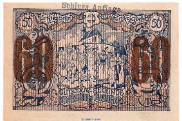 Notgeld der Gemeinde Grünburg S.303.IV.g Schluss-Aufl. 60 Heller Schein in kfr. o.D. Notgeld Oberösterreich